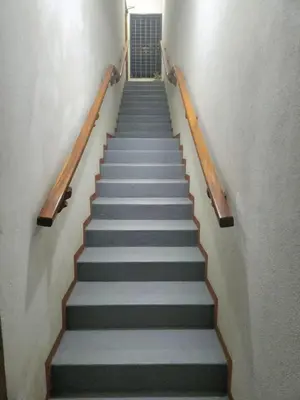 a flight of stairs in a building at Hostel El Pretal in Liberia