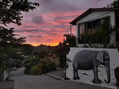 a painting of an elephant on the side of a building at Casa Namaste del Pacifico - Luxury Villa in Santa Teresa Beach