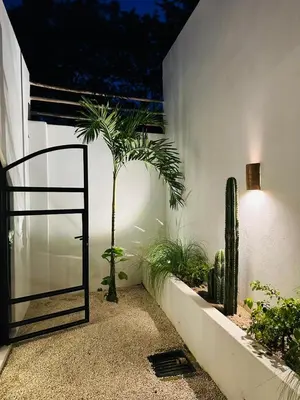 a door to a room with plants and a cactus at Las Guapas Villas Tamarindo in Tamarindo