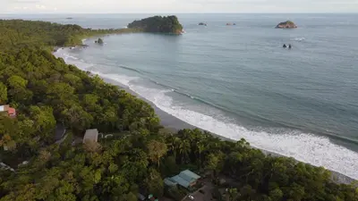 an aerial view of a beach and the ocean at Buena Vista Plus in Quepos