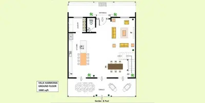 a floor plan of a house at Villa Harmonia in Potrero