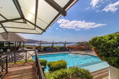 a view of the pool at a resort at Villa Sol 35 & 36 in Playa Hermosa