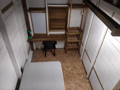 an overhead view of a small room with a table and stairs at Casona La Vieja, Luz del Corazón in Rincón de la Cruz