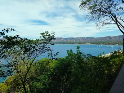 a view of a large body of water with trees at 360 Splendor - Ocean-View Condo #204 in Luxury Flamingo-Complex in Playa Flamingo