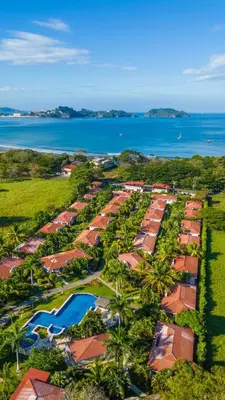 an aerial view of a resort with the ocean at Sueño al Mar Residence & Hotel in Potrero
