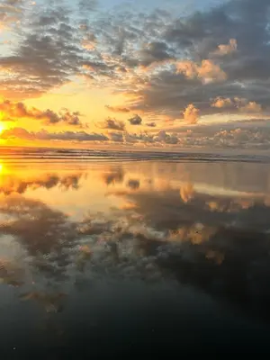 a reflection of the sky in the water at sunset at Playa Hermosa, Mistico, Surf, Bike, Hike, 4 Hab, Lagos, Familia in Jacó