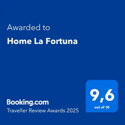 a blue screen with the text awarded to home la toronto at Home La Fortuna in Fortuna