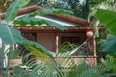 a small house in the middle of some plants at Hotel Luz de Luna in Santa Teresa Beach