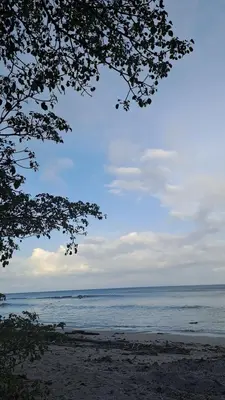 a view of a beach with the ocean in the background at Anez Cabin'S in Cabuya
