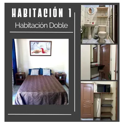 a collage of pictures of a room with a bed at Gamboa Lodging 1 in Liberia