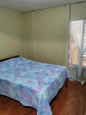 a bedroom with a bed and a window at Natural paradise in Turrialba
