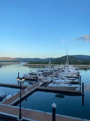 a bunch of boats docked in a harbor at Casa Pacifico 46 Tamarindo in Santa Cruz