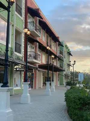a street with a building with lights on it at Casa Pacifico 46 Tamarindo in Santa Cruz