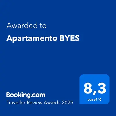 a blue screen with the text awarded to apparatorionic bytes at Apartamento BYES in Quepos
