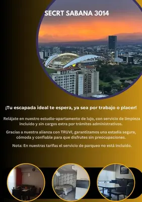 a flyer for a hotel in a city at Secrt 3014 in San José