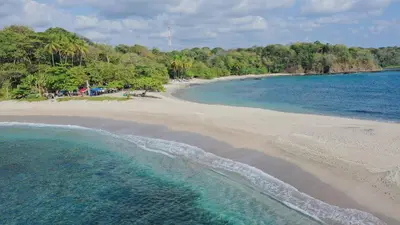 an aerial view of a beach near the ocean at Casa Frangipani in Santa Rosa de Tamarindo in Santa Cruz
