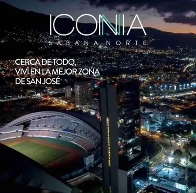 a magazine cover of a baseball stadium at night at Pura Vida Hub - Iconnia - Cash Only in San José