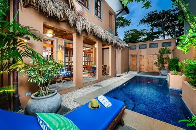 an image of a villa with a swimming pool at Private Pool, 3bd Villa near the Beach in Tamarindo