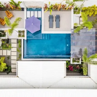 Private Pool with swim up bar and TWO Beaches