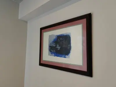a picture hanging on a wall in a room at 804 SECRT Sabana Hermoso Apartamento con Aire Acondicionado in San José
