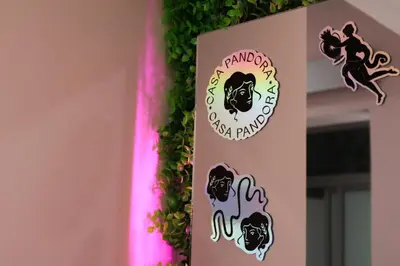a sign for a yoga party with a gorilla on it at Casa Pandora Hostel Women Only in San José