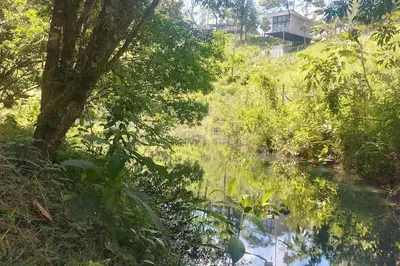 a stream of water with trees and a house in the background at Cala-Ranch Suites - Dream in Quesada
