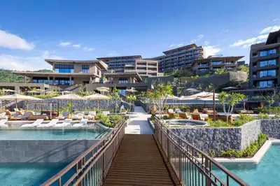 a view of the pool at the resort at Waldorf Astoria Costa Rica Punta Cacique in Playa Hermosa
