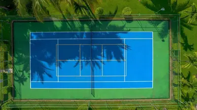 an overhead view of a tennis court at Villa Isabella by Vacation Pura Vida in Esterillos