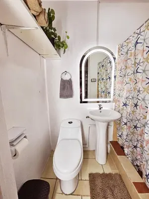 a bathroom with a toilet and a sink at Apartamento SamSay II in Cartago