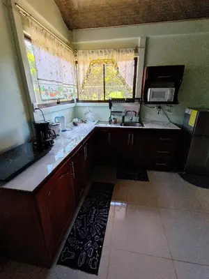 a small kitchen with a sink and a window at Casa Attila Sarapiquí in Sarapiquí