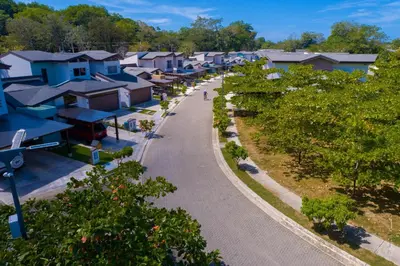 an aerial view of a village with houses at Pop House with private pool at Ciudad del Mar in Jaco in Jacó