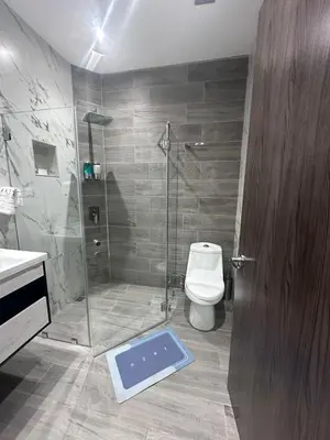 a bathroom with a shower with a toilet and a sink at Home 333 Habitacion 331 in Escazu