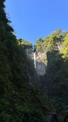 a waterfall on the side of a mountain at Gringo Petes Too in Fortuna