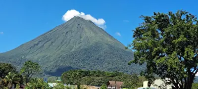 a mountain with smoke coming out of it at Gringo Petes Too in Fortuna