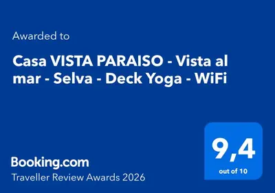 a screenshot of a cell phone with the words casa vista papaya visa at Casa VISTA PARAISO - Vista al mar - Selva - WIFI - Deck Yoga - Sunset in Santa Teresa Beach