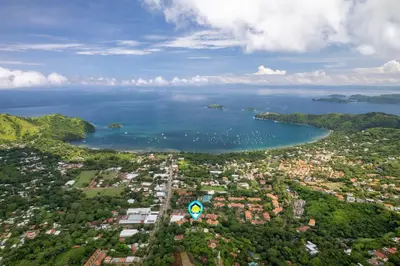 an aerial view of a city and the ocean at Coco Top-Floor 3-BD Ocean-View Unit at Pacifico By SPCR in Coco