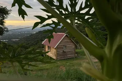 a small cabin on top of a grassy hill at \u58ee\u89c2\u666f\u8272\u7684\u5b81\u9759\u6728\u5c4b in Santa Ana