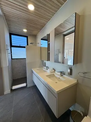 a bathroom with a sink and a mirror at Garden Suite at Solindo Stays in Marbella