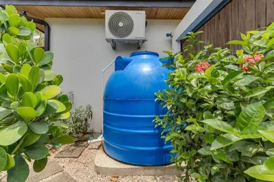 a large blue vase sitting next to some bushes at CU15 New Modern Home with Casitas and Private Pool in Tamarindo