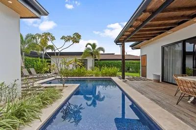 an image of a swimming pool in a house at CU20 Modern Beach Home w Guest House & Pvt Pool in Villarreal
