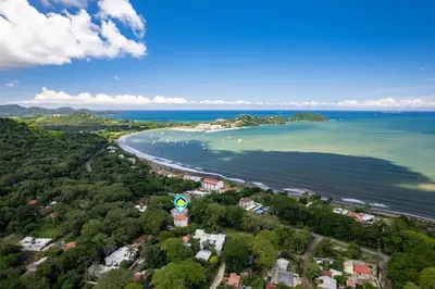 an aerial view of a beach and the ocean at 3-BD Beauty with Pool Near Beach in Santa Cruz