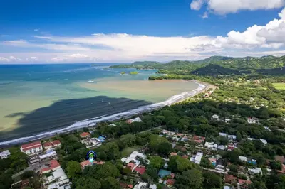 an aerial view of a beach and the ocean at 3-BD Beauty with Pool Near Beach in Santa Cruz