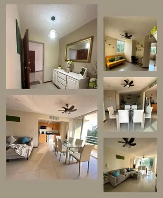 a collage of photos of a living room and dining room at DURCH PROJECT apartamento vacacional in Jacó