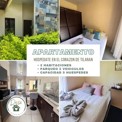 a collage of pictures of a kitchen and a bedroom at Apartamentos del Sol #2 in Tilarán