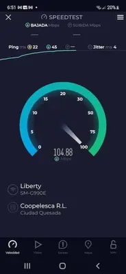 a screenshot of a cell phone screen with a speedometer at Cabinas Guacamaya in Cabuya