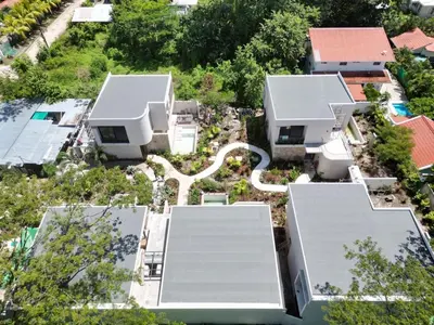 an overhead view of houses in a neighborhood at Soleil Samara in Sámara