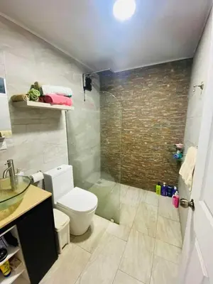 a bathroom with a toilet and a glass shower at Difas in Coyol