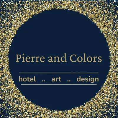 a frame of gold glitter on a blue background at Pierre and Colors TAMARINDO in Tamarindo