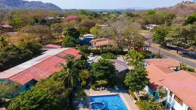 an aerial view of a resort with a swimming pool at Casa Verde 2b2b Completely Renovated Ground Unit in Coco