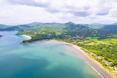 an aerial view of a beach and the ocean at Calle La Ronda 18 At Las Catalinas in Playa Danta